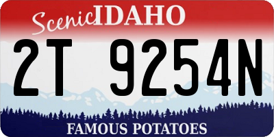 ID license plate 2T9254N
