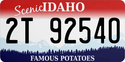 ID license plate 2T9254O