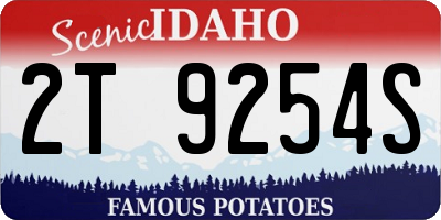 ID license plate 2T9254S
