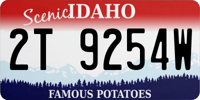 ID license plate 2T9254W
