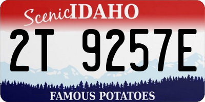 ID license plate 2T9257E