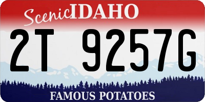 ID license plate 2T9257G