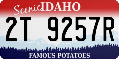 ID license plate 2T9257R