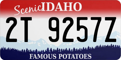ID license plate 2T9257Z