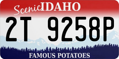ID license plate 2T9258P