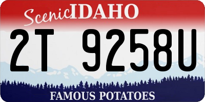 ID license plate 2T9258U