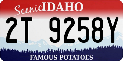 ID license plate 2T9258Y