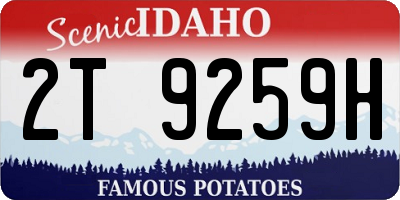 ID license plate 2T9259H