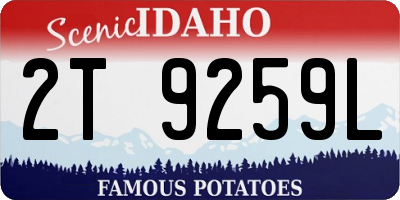 ID license plate 2T9259L