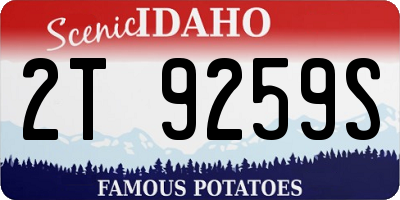 ID license plate 2T9259S
