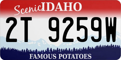ID license plate 2T9259W
