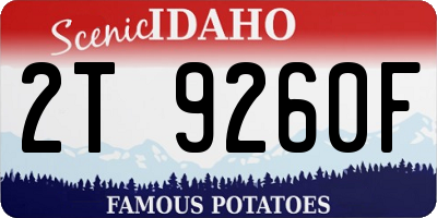 ID license plate 2T9260F