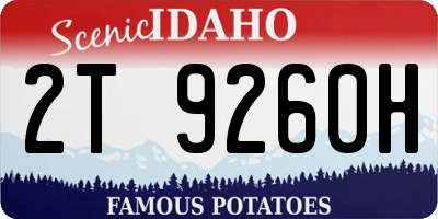 ID license plate 2T9260H