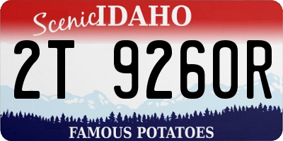 ID license plate 2T9260R