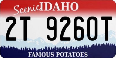 ID license plate 2T9260T