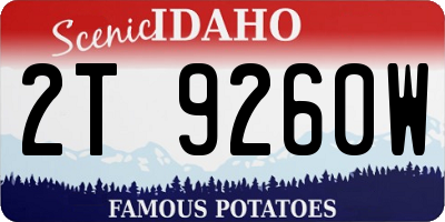 ID license plate 2T9260W