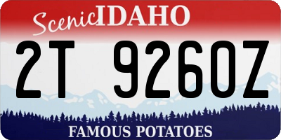 ID license plate 2T9260Z