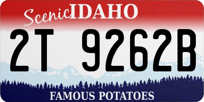 ID license plate 2T9262B