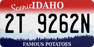 ID license plate 2T9262N