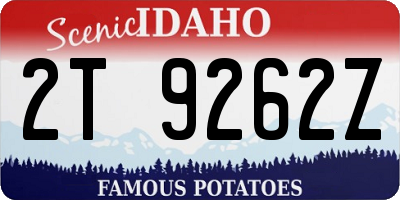 ID license plate 2T9262Z
