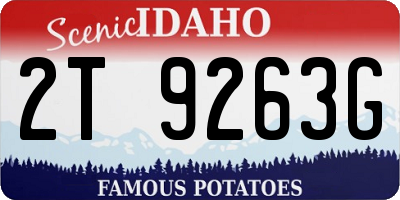 ID license plate 2T9263G