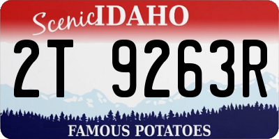 ID license plate 2T9263R