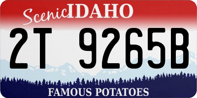 ID license plate 2T9265B