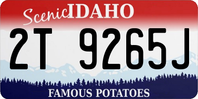 ID license plate 2T9265J