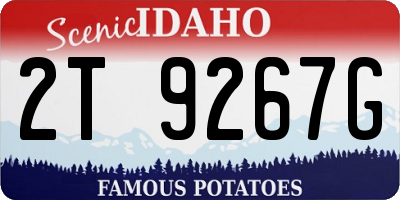 ID license plate 2T9267G