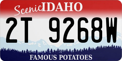 ID license plate 2T9268W