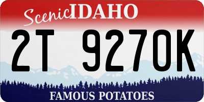 ID license plate 2T9270K