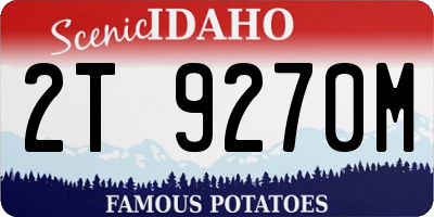 ID license plate 2T9270M