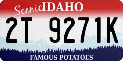 ID license plate 2T9271K