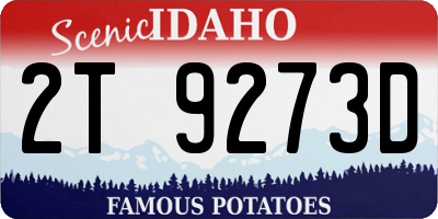 ID license plate 2T9273D