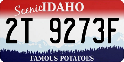 ID license plate 2T9273F