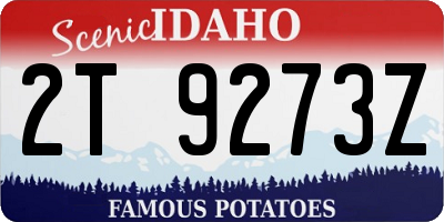 ID license plate 2T9273Z