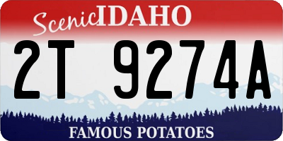 ID license plate 2T9274A