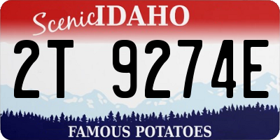 ID license plate 2T9274E
