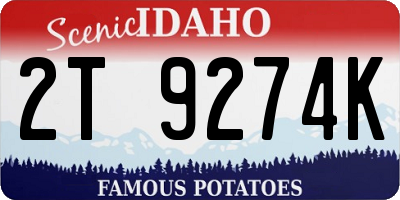 ID license plate 2T9274K