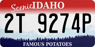ID license plate 2T9274P