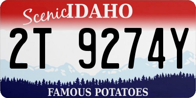 ID license plate 2T9274Y