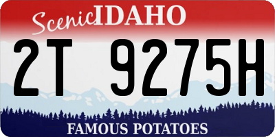ID license plate 2T9275H