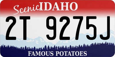 ID license plate 2T9275J