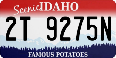 ID license plate 2T9275N