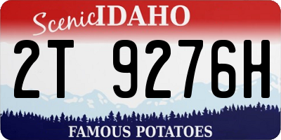 ID license plate 2T9276H