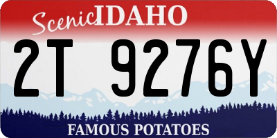 ID license plate 2T9276Y