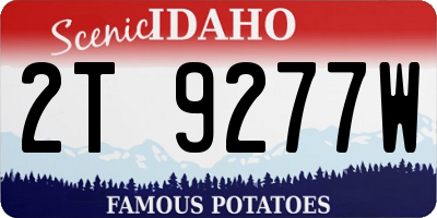ID license plate 2T9277W