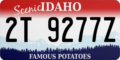 ID license plate 2T9277Z