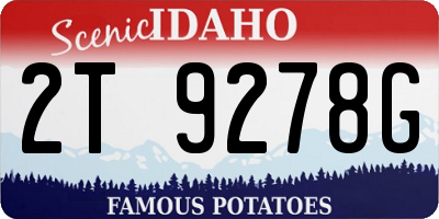 ID license plate 2T9278G