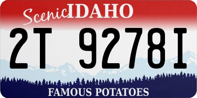 ID license plate 2T9278I
